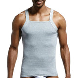 Xituodai Men Casual Vest Men Solid Color Sleeveless Square Neck Cotton Slim Male Vest Tanks Top Streetwear