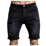 Xituodai Men's Casual Zipper Fly Hole Jeans Tight Shorts Trousers Pocket Wash Pant Ripped Pant Frayed Denim For Man Short Pants Jeans