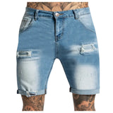 Xituodai Men's Casual Zipper Fly Hole Jeans Tight Shorts Trousers Pocket Wash Pant Ripped Pant Frayed Denim For Man Short Pants Jeans