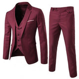 Xituodai 2 Piece Men's Wedding Suit Fashion Men's Slim Solid Color Comfortable Business Office Suit Sets Men Blazer+ Pants