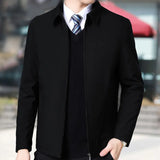 Xituodai Brand Business Men's Jacket Casual Coats Turn down Collar Zipper Simple Middle-Aged Elderly Men Dad clothes Office Outerwear men