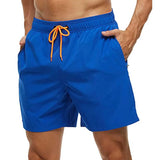 Xituodai Elastic Closure Men's Swim Trunks Quick Dry Beach Shorts with Zipper Pockets and Mesh Lining