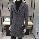 Xituodai Fashion Men Coats Casual Long Top Mens Thick Wool Trench Warm Coat Lapel Spring Autumn Overcoat Plus Size 5XL Long Coat