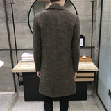 Xituodai Fashion Men Coats Casual Long Top Mens Thick Wool Trench Warm Coat Lapel Spring Autumn Overcoat Plus Size 5XL Long Coat