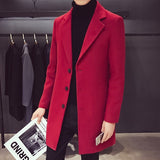 Xituodai Fashion Men Wool &amp; Blends Mens Casual Business Trench Coat Mens Leisure Overcoat Male Punk Style Blends Dust Coats Jackets