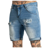 Xituodai Men's Casual Zipper Fly Hole Jeans Tight Shorts Trousers Pocket Wash Pant Ripped Pant Frayed Denim For Man Short Pants Jeans