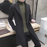 Xituodai Fashion Men Coats Casual Long Top Mens Thick Wool Trench Warm Coat Lapel Spring Autumn Overcoat Plus Size 5XL Long Coat