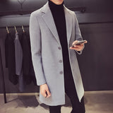 Xituodai Fashion Men Wool &amp; Blends Mens Casual Business Trench Coat Mens Leisure Overcoat Male Punk Style Blends Dust Coats Jackets