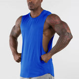 Xituodai Blank Gym Tank Top Men Fitness Clothing Mens Open Side Bodybuilding Tank Tops Summer Workout Sleeveless Vest Shirts Plus Size