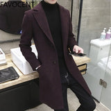 Xituodai Fashion Men Coats Casual Long Top Mens Thick Wool Trench Warm Coat Lapel Spring Autumn Overcoat Plus Size 5XL Long Coat