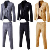 Xituodai 2 Piece Men's Wedding Suit Fashion Men's Slim Solid Color Comfortable Business Office Suit Sets Men Blazer+ Pants