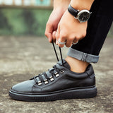 Xituodai  Spring Summer New trend Genuine Leather  Men's Shoes Fashion Casual  Sneakers black Wild Flat Shoes Non-slip Board Shoe