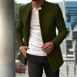 Xituodai New casual men's suit trend versatile texture solid color slim fitting woolen coat