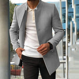 Xituodai New casual men's suit trend versatile texture solid color slim fitting woolen coat