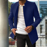 Xituodai New casual men's suit trend versatile texture solid color slim fitting woolen coat