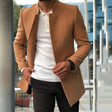 Xituodai New casual men's suit trend versatile texture solid color slim fitting woolen coat