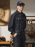 Xituodai Classic Retro Denim Multi-Pocket One-Piece Outdoor Work Denim jumpsuit pants