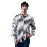 old money outfits men Spring and Autumn Striped Long-Sleeved Shirt Trendy Men's Handsome Artistic Casual Shirt Japanese Casual Elegant Shirt Thin