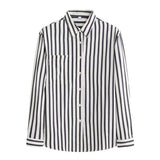 old money outfits men Spring and Autumn Striped Long-Sleeved Shirt Trendy Men's Handsome Artistic Casual Shirt Japanese Casual Elegant Shirt Thin