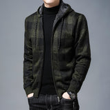 black men fashion urban Knitted Cardigan Men's Korean-Style Loose Plaid Sweater Long Sleeve Top Sweater Men's Coat