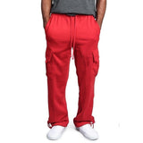 guys clothing styles Men's New Multi-Pocket Overalls Men's Sweatpants Casual Elastic Ankle-Tied Trousers