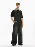 Xituodai Vintage Parka Sense Neutral Suspenders Denim jumpsuit pants