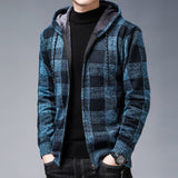 black men fashion urban Knitted Cardigan Men's Korean-Style Loose Plaid Sweater Long Sleeve Top Sweater Men's Coat