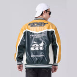 starboy outfit Men's Leather PU Leather Jacket Spring and Autumn Cardigan Motorcycle Style Coat Windproof Racing Rock Leather Coat