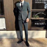 Xituodai black men fashion urban Suit Suit Men's Three-Piece Suit Trendy Korean Slim Fit Business Casual Small Suit Jacket Bridegroom Wedding Dress