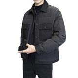 black men fashion Jacket Shopkeeper Style Lightweight down Jacket Men's Coat Non-Ironing