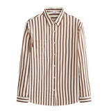 old money outfits men Spring and Autumn Striped Long-Sleeved Shirt Trendy Men's Handsome Artistic Casual Shirt Japanese Casual Elegant Shirt Thin