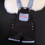 Xituodai Trendy Amekaji One-Piece Retro Workwear Shorts Denim jumpsuit