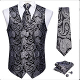 90s fashion Vest Suit Customized Men's Casual Business Formal Suit Vest Men's Tie Bow Tie Pocket Towel Four-Piece Set