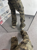 Xituodai Retro Camouflage Cargo Pants Men and Women Autumn Slightly Flared