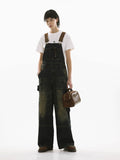 Xituodai Vintage Parka Sense Neutral Suspenders Denim jumpsuit pants