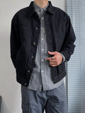 black men fashion urban Spring and Autumn Casual Workwear Jacket Men's Retro Denim Jacket Men's American Men's Jacket Trendy Loose Coat