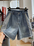 Xituodai Half Length Oversize Women's Clothing Summer Contrast Color Denim Shorts