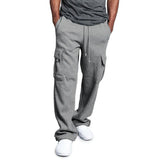 guys clothing styles Men's New Multi-Pocket Overalls Men's Sweatpants Casual Elastic Ankle-Tied Trousers