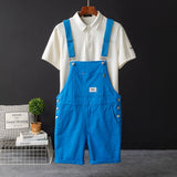 Xituodai Trendy Amekaji One-Piece Retro Workwear Shorts Denim jumpsuit