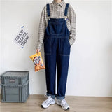 Xituodai Distressed Blue Slim-Looking Suspenders for Men and Women Ins Denim jumpsuit pants