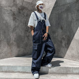 Xituodai American Street Japanese Style Retro Set Denim Suspenders jumpsuit