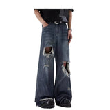 Xituodai 90s streetwear American Ripped Jeans Men's Niche High-Grade Pants Couple