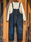 Xituodai Deck Distressed Jumpsuit Suspender Pants Parka denim