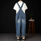 Xituodai Trendy Retro Straight-leg Overall Jeans Nostalgic Parka jumpsuit