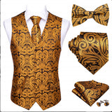 90s fashion Vest Suit Customized Men's Casual Business Formal Suit Vest Men's Tie Bow Tie Pocket Towel Four-Piece Set