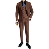 black men fashion urban Suit Suit Men's Three-Piece Suit Trendy Korean Slim Fit Business Casual Small Suit Jacket Bridegroom Wedding Dress