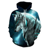 Xituodai Fashion Galaxy Space 3D Wolf Hoodie Sweatshirts