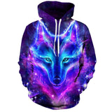 Xituodai Fashion Galaxy Space 3D Wolf Hoodie Sweatshirts