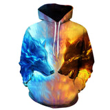 Xituodai Fashion Galaxy Space 3D Wolf Hoodie Sweatshirts