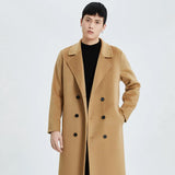 Xituodai High-End Men's Coat 100% Pure Wool Winter Thickened Outerwear Coat Double-Breasted Trendy Coat Fashionable All-Match Trench Coat Xituodai